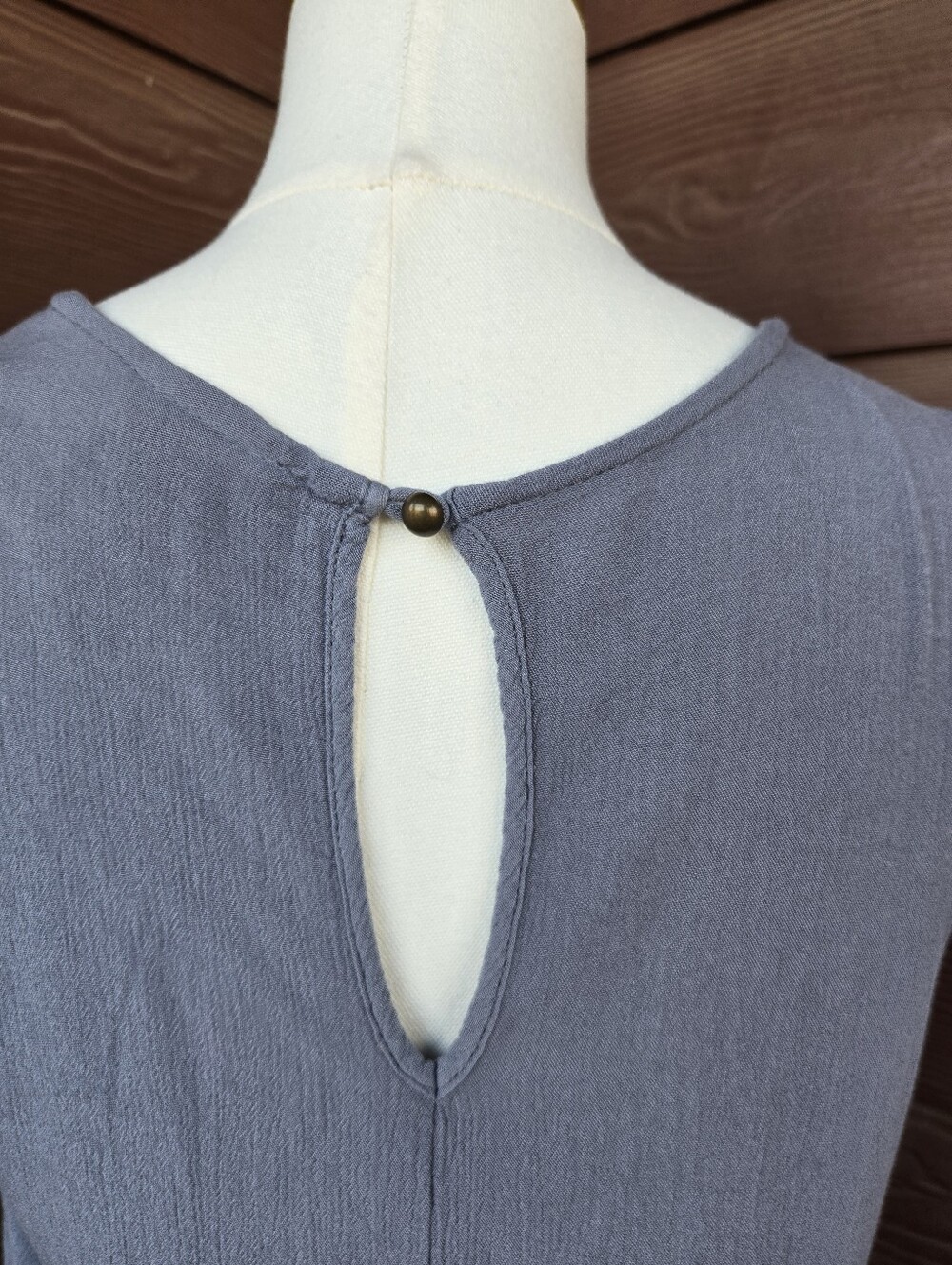 Knox Rose Sleeveless Lace Trim Peplum Top Women’s Medium Slate Blue - Picture 9 of 16